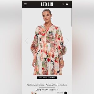 Nellie Midi Dress - Azalea Print in Fortune.  Beautiful birds & cherry pattern!